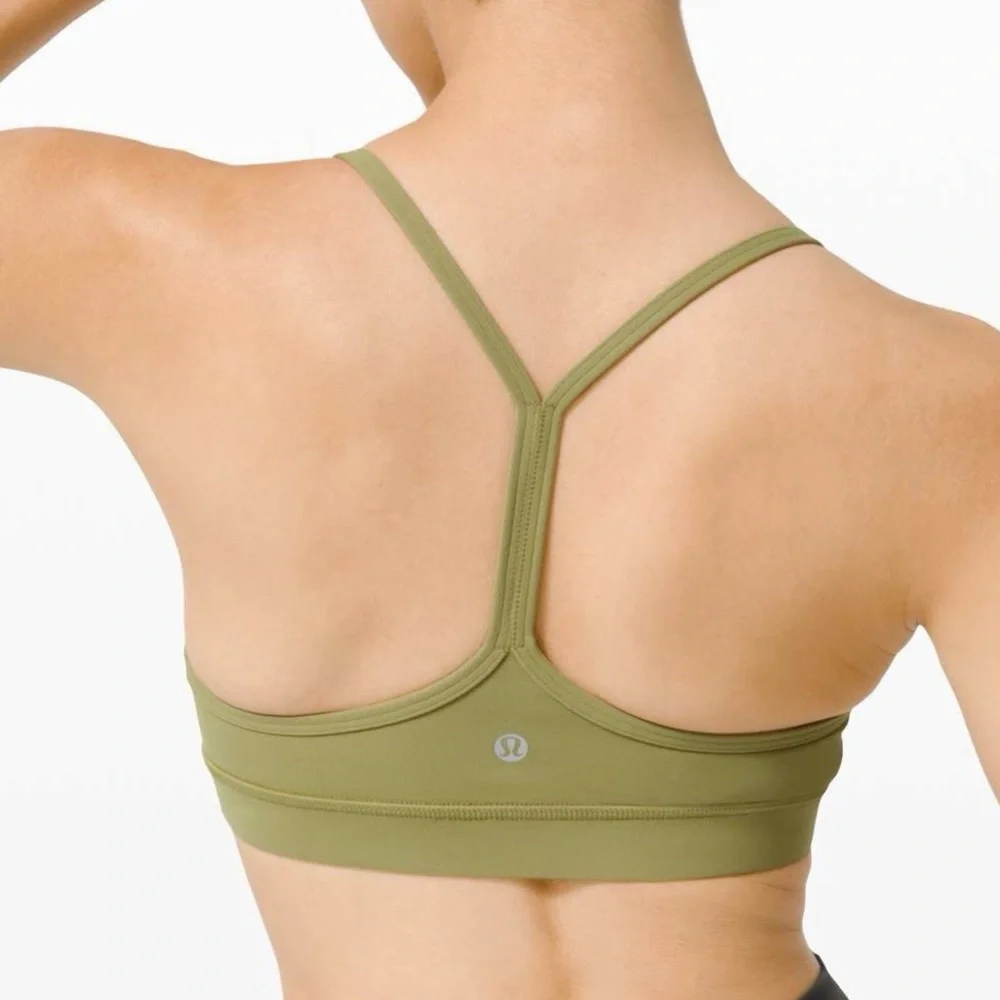 lululemon Bronze Green Flow Y Bra Nulu NEW Size 14 - Picture 1 of 9